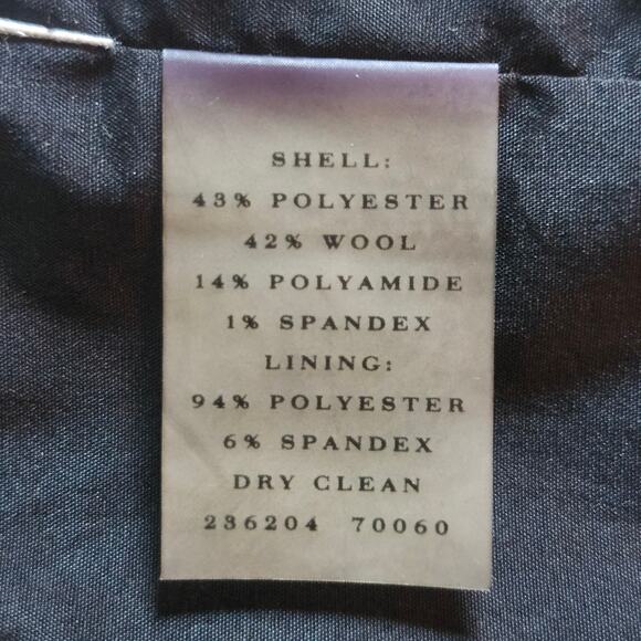 Ann Taylor Black and Siver Herringbone Wool Blend Knee Length Skirt Size 12 - Picture 4 of 7